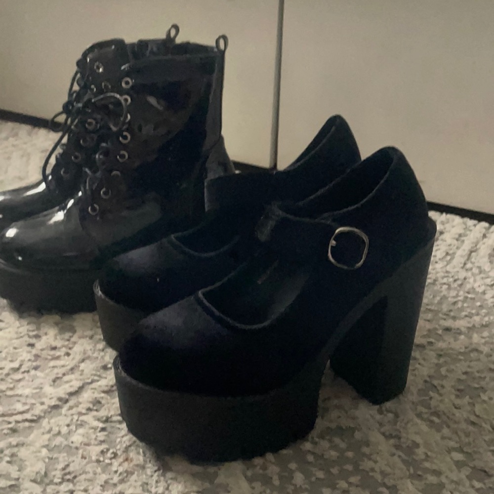 Black heels, both worn once